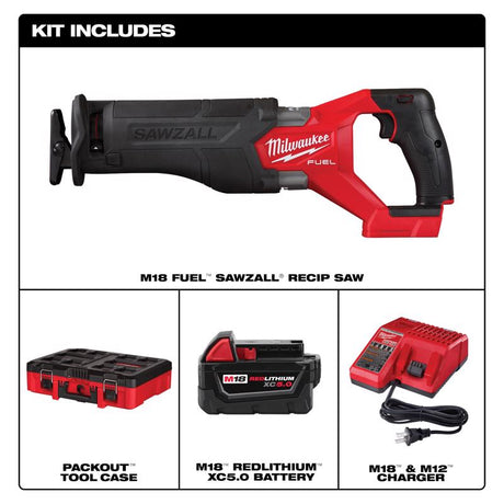 Milwaukee Cordless Brushless Reciprocating Saw Kit (Battery & Charger)