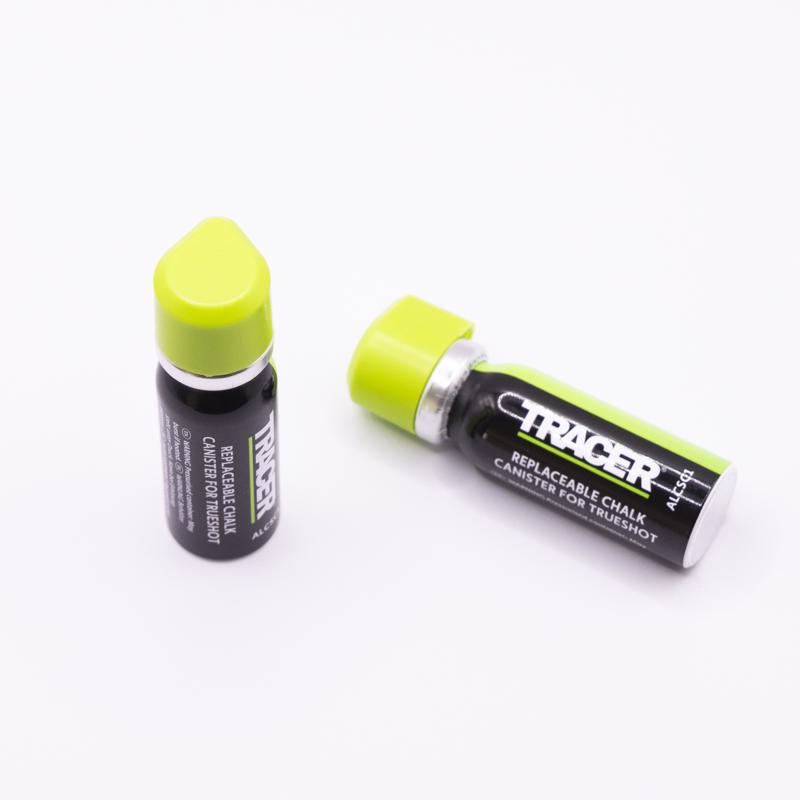 Tracer TrueShot 1 oz Hi-Visibility Replacement Chalk Canister Fluorescent Green 2 pk