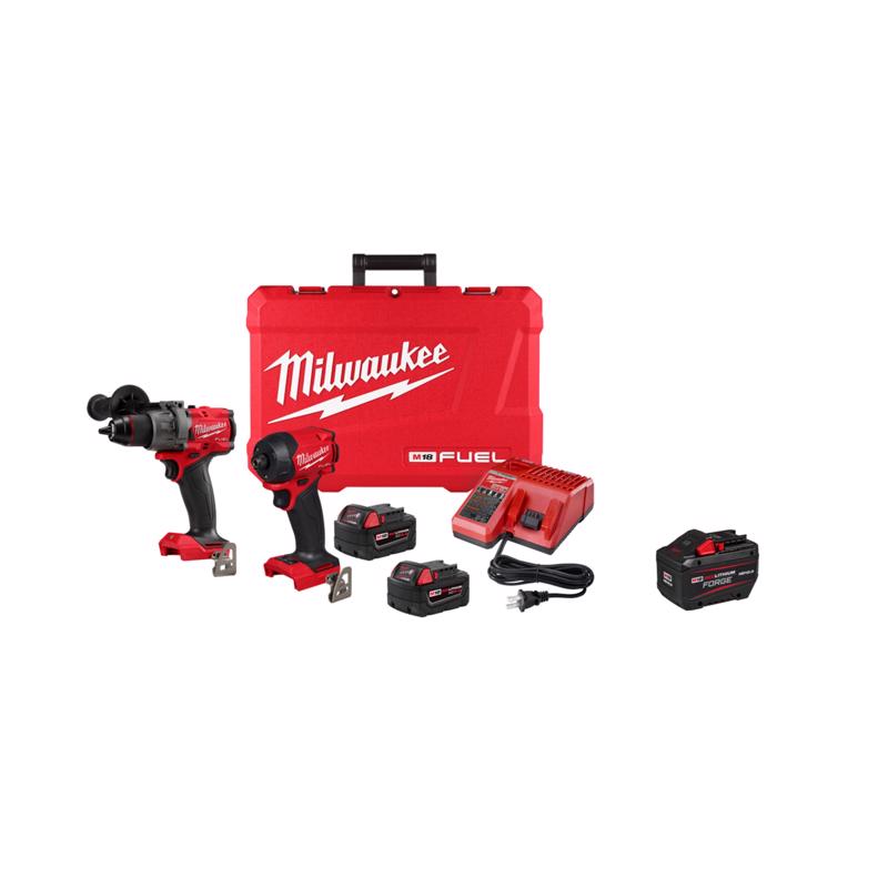 M18 FUEL 2PC Hammer Drill and Impact Driver Combo Kit w FORGE 12Ah Battery Pack