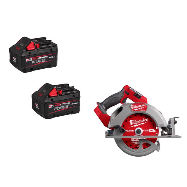 M18 FUEL 7-1/4 in Circular Saw w 2PK FORGE 8Ah Batteries