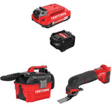 CRAFTSMAN  V20 3Ah Advanced Battery Starter  with 2Gal Wet/Dry Vac withOscillating Tool