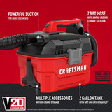 CRAFTSMAN  V20 3Ah Advanced Battery Starter  with 2Gal Wet/Dry Vac with   Bluetooth Speaker