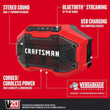 CRAFTSMAN  V20 3Ah Advanced Battery Starter  with 2Gal Wet/Dry Vac with   Bluetooth Speaker