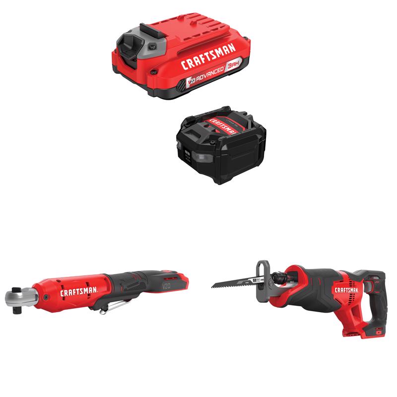 CRAFTSMAN  V20 3Ah Advanced Battery Starter  with 3/8-in  Ratchet withReciprocating Saw