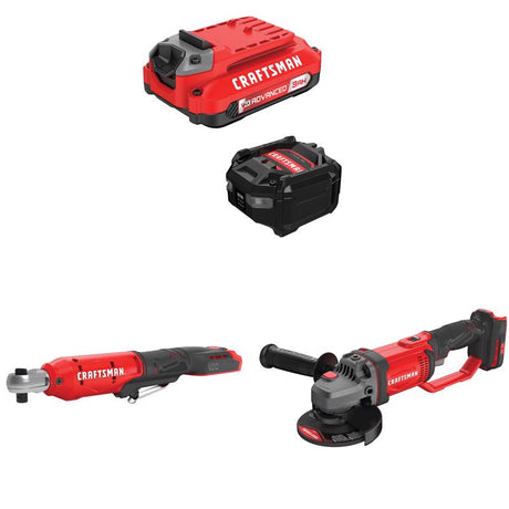 CRAFTSMAN  V20 3Ah Advanced Battery Starter  with 3/8-in  Ratchet with4.5-in Grinder