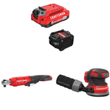 CRAFTSMAN  V20 3Ah Advanced Battery Starter  with 3/8-in  Ratchet with5in Random Orbit Sander