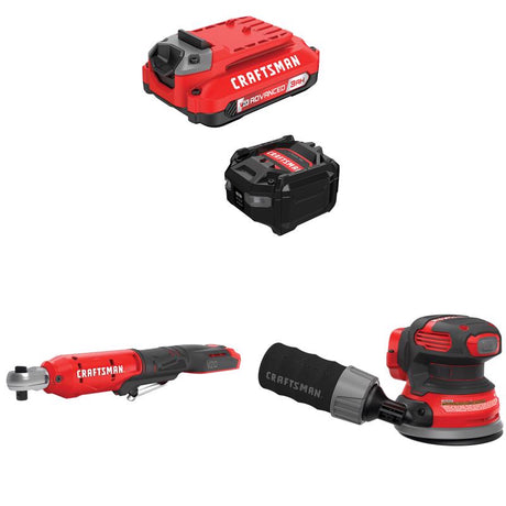 CRAFTSMAN  V20 3Ah Advanced Battery Starter  with 3/8-in  Ratchet with5in Random Orbit Sander