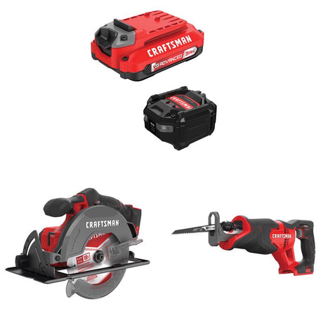 CRAFTSMAN  V20 3Ah Advanced Battery Starter  with Reciprocating Saw with6-1/2-in Circular Saw