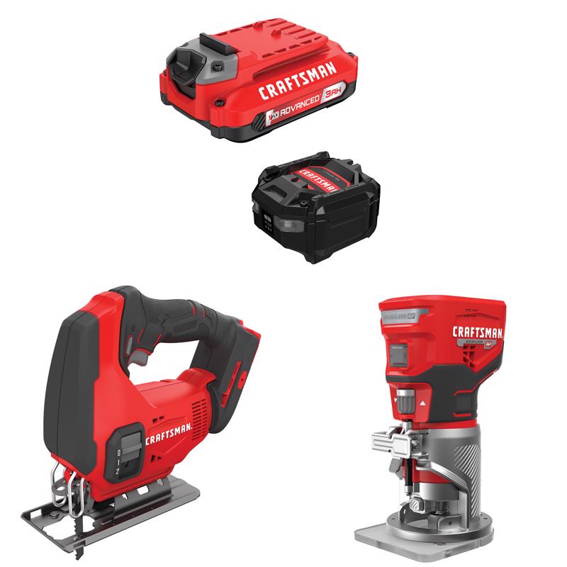 CRAFTSMAN  V20 3Ah Advanced Battery Starter  with Jig Saw withBrushless RP Router