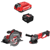 CRAFTSMAN  V20 3Ah Advanced Battery Starter  with 6-1/2-in Circular Saw with4.5-in Grinder