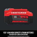 CRAFTSMAN  V20 4Ah  Battery and Charger Starter Kit with 2Gal Wet/Dry Vac with3/8-in  Ratchet