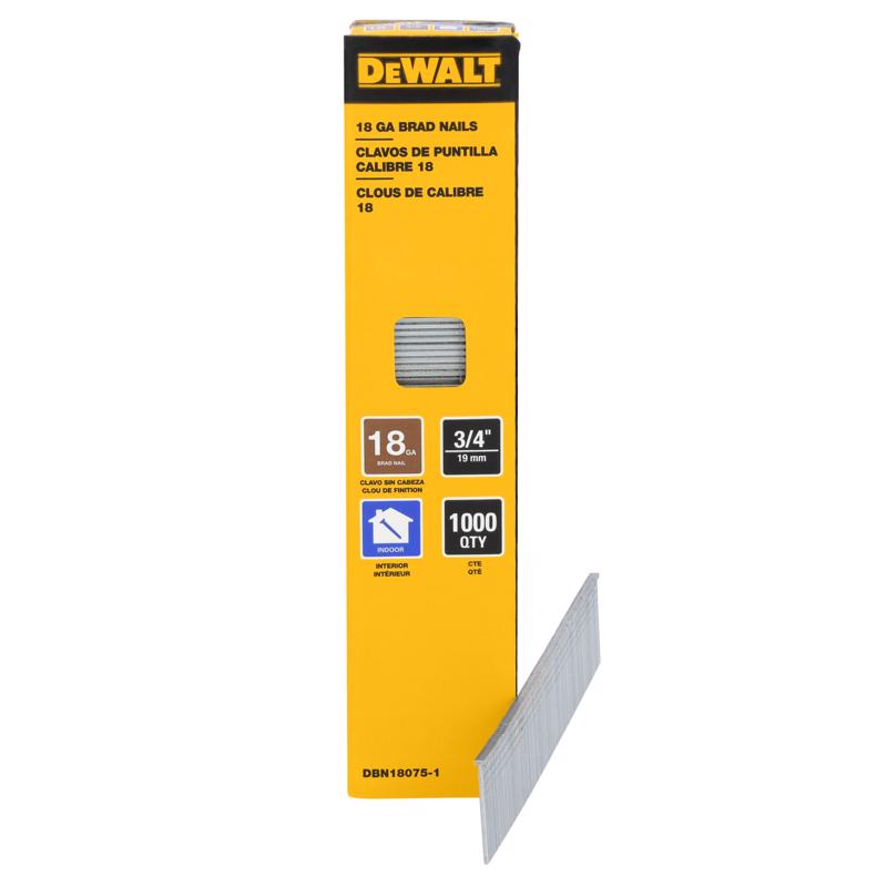 DeWalt 3/4 in. L X 18 Ga. Straight Strip Coated Brad Nails 1 pk