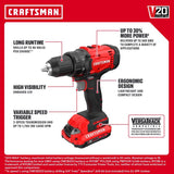 CRAFTSMAN 20V MAX Cordless Brushless 4 Tool Combo Kit