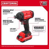 CRAFTSMAN 20V MAX Cordless Brushless 4 Tool Combo Kit