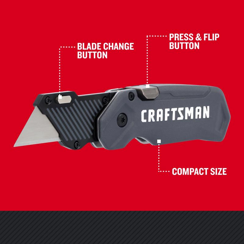 Craftsman  Folding Compact Utility Knife Gray 1 pc
