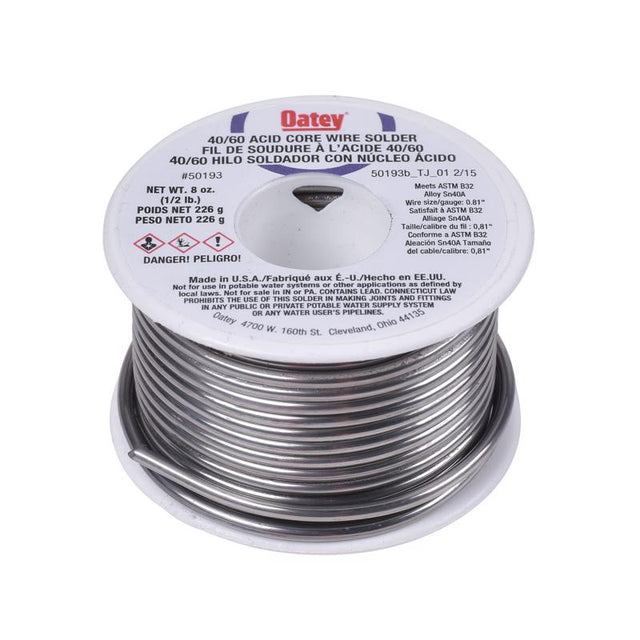 Oatey 8 oz Acid Core Wire Solder Tin/Lead 40/60 1 pc