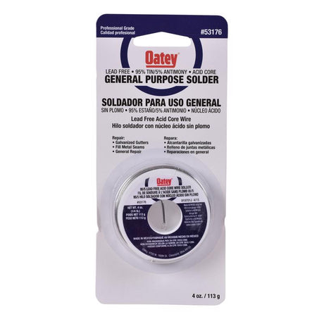 Oatey 4 oz Lead-Free Acid Core Wire Solder Tin/Antimony 95/5 1 pc