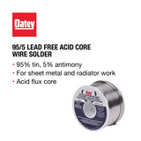 Oatey 4 oz Lead-Free Acid Core Wire Solder Tin/Antimony 95/5 1 pc