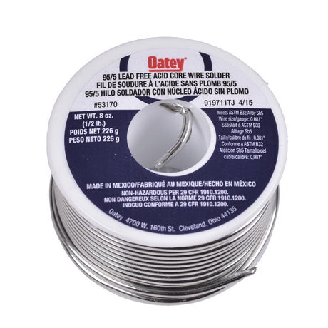 Oatey 8 oz Acid Core Wire Solder Tin/Antimony 1 pc