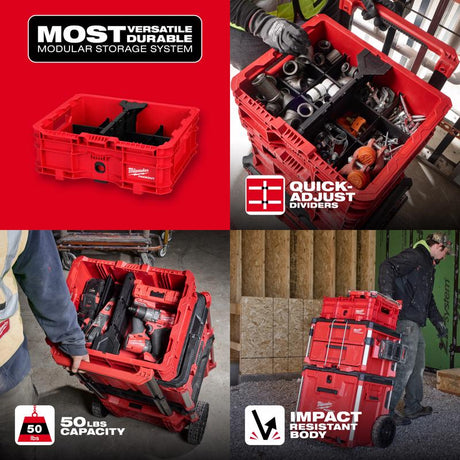 Milwaukee PACKOUT 6.63 in. H X 18.625 in. D Crate Modular System Black/Red