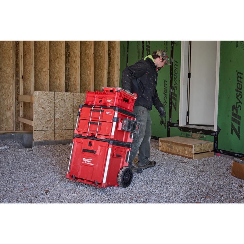 Milwaukee PACKOUT 6.63 in. H X 18.625 in. D Crate Modular System Black/Red