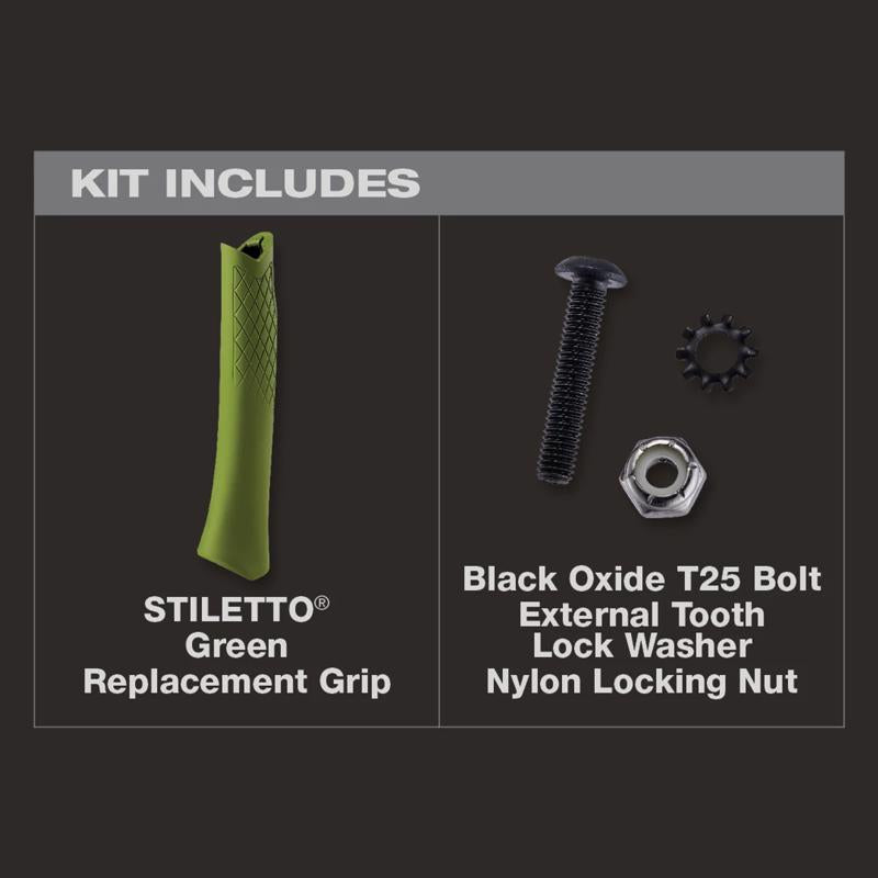 Stiletto 9 in. Rubber Replacement Grip Green 1 pc