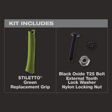 Stiletto 9 in. Rubber Replacement Grip Green 1 pc