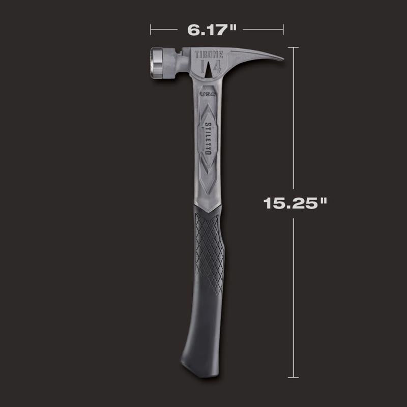 Stiletto 14 oz Milled Face Framing Hammer 18.0 in. Titanium Handle