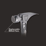 Stiletto 14 oz Milled Face Framing Hammer 18.0 in. Titanium Handle