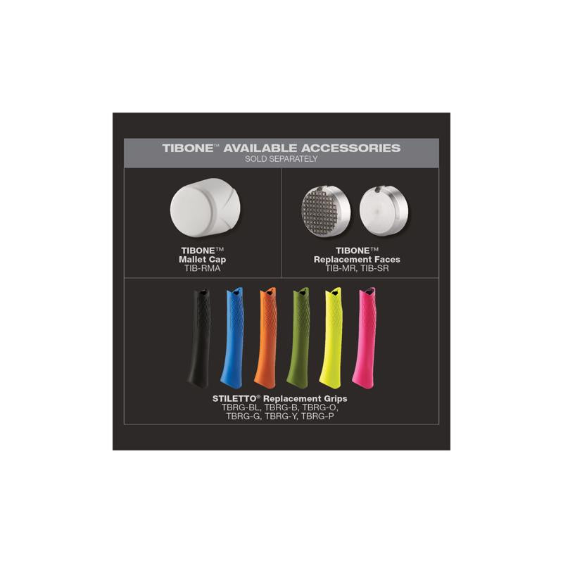 Stiletto TIBONE 1.5 in. Rubber Mallet Cap White 1 pc