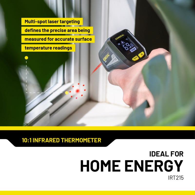 General 662 deg Infrared Thermometer 7 in. L X 3.3 in. W Black