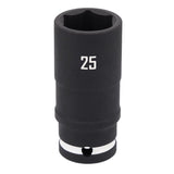 Craftsman 25 mm X 1/2 in. drive Metric Deep Impact Socket 1 pc