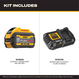 DeWalt 20V-60V MAX Flexvolt 9 Ah Lithium-Ion Battery and Charger 2 pc