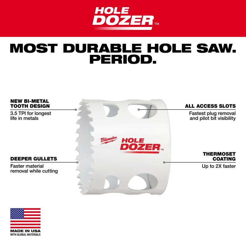 Milwaukee 1-5/16 in. Bi-Metal 1.88 in. L X 5/8 in. D Hole Saw
