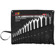 Performance Tool 12 Point SAE Combination Wrench Set 14 pc