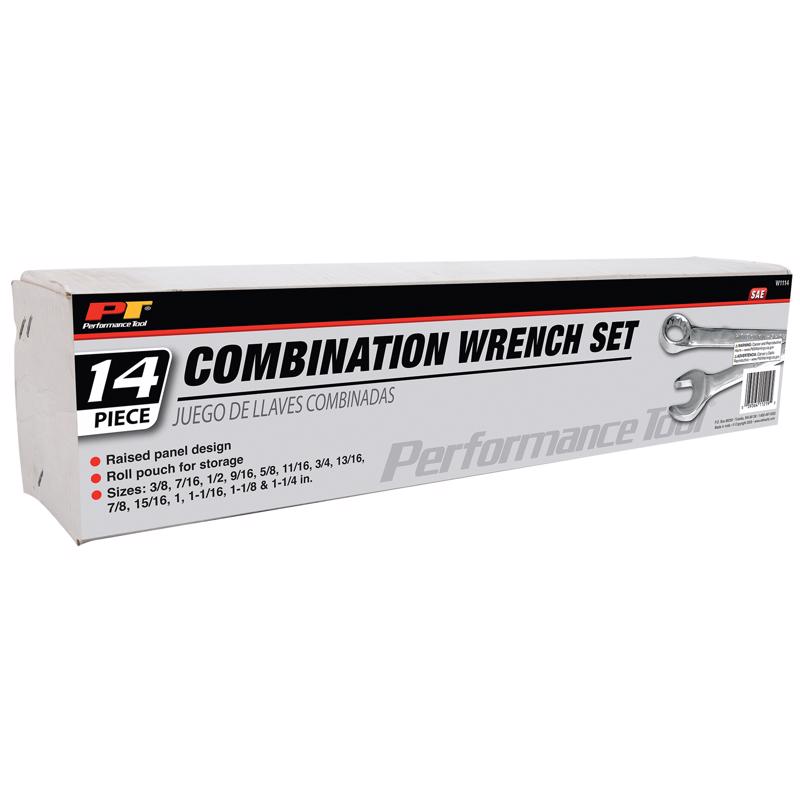 Performance Tool 12 Point SAE Combination Wrench Set 14 pc