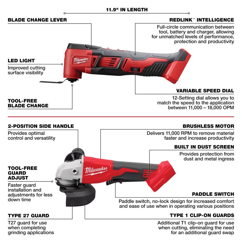 Milwaukee 18V M18 Cordless Brushed 7 Tool Combo Kit