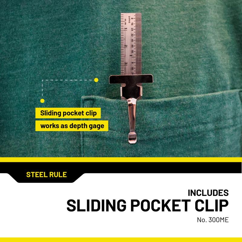 General Tools 6 in. L X 0.46 in. W Stainless Steel Precision Pocket Rule Metric and SAE
