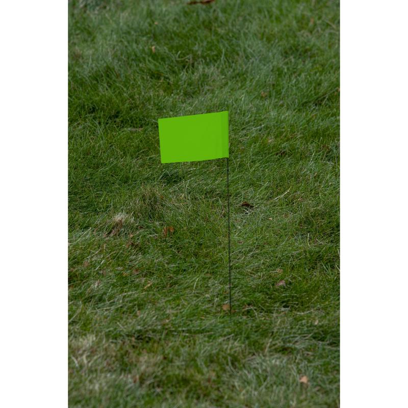 C.H. Hanson 15 in. Fluorescent Lime Stake Flags PVC 1 pk
