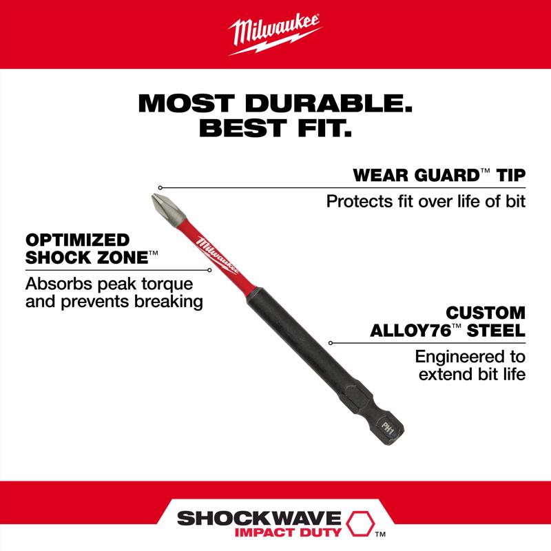 Milwaukee 3.5 in. L Hex Power Bit 1 pk