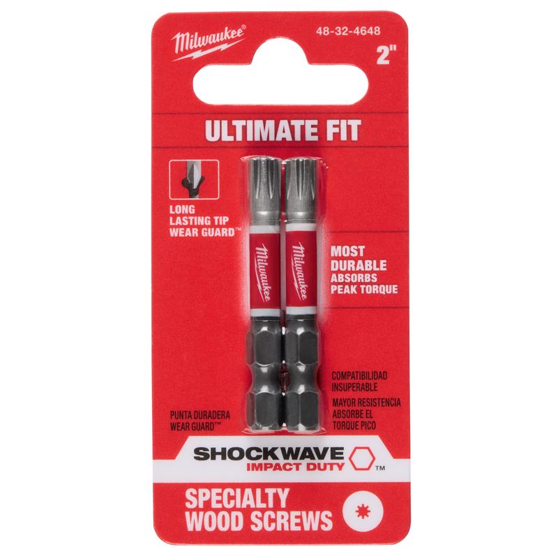 Milwaukee Hex 2 in. X 2 in. L Driver Bit Set Alloy Steel 2 pk