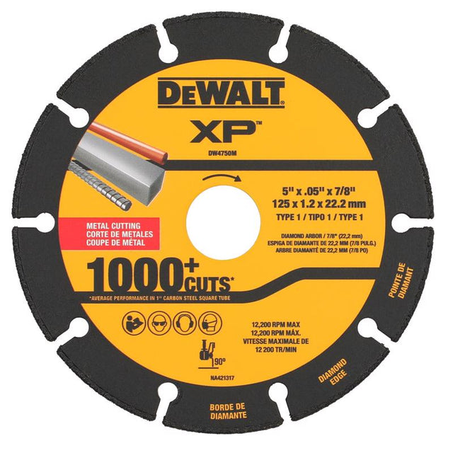 DeWalt XP 5 in. D X 7/8 in. X 0.05 in. thick Diamond Cut-Off Wheel 1 blade