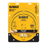 DeWalt 12 in. D Tungsten Carbide Tipped Circular Saw Blade Set 40 and 80 teeth 2 pc