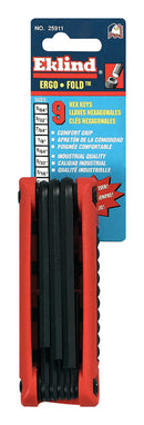 Eklind 5/64 to 1/4 in. SAE Ergo Fold Hex Key Set 9 pc
