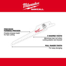 Milwaukee SAWZALL 5 in. Bi-Metal Plaster Reciprocating Saw Blade 6 TPI 5 pk