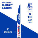 LENOX DEMOWOLF 9 in. Bi-Metal Reciprocating Saw Blade 6 TPI 2 pk