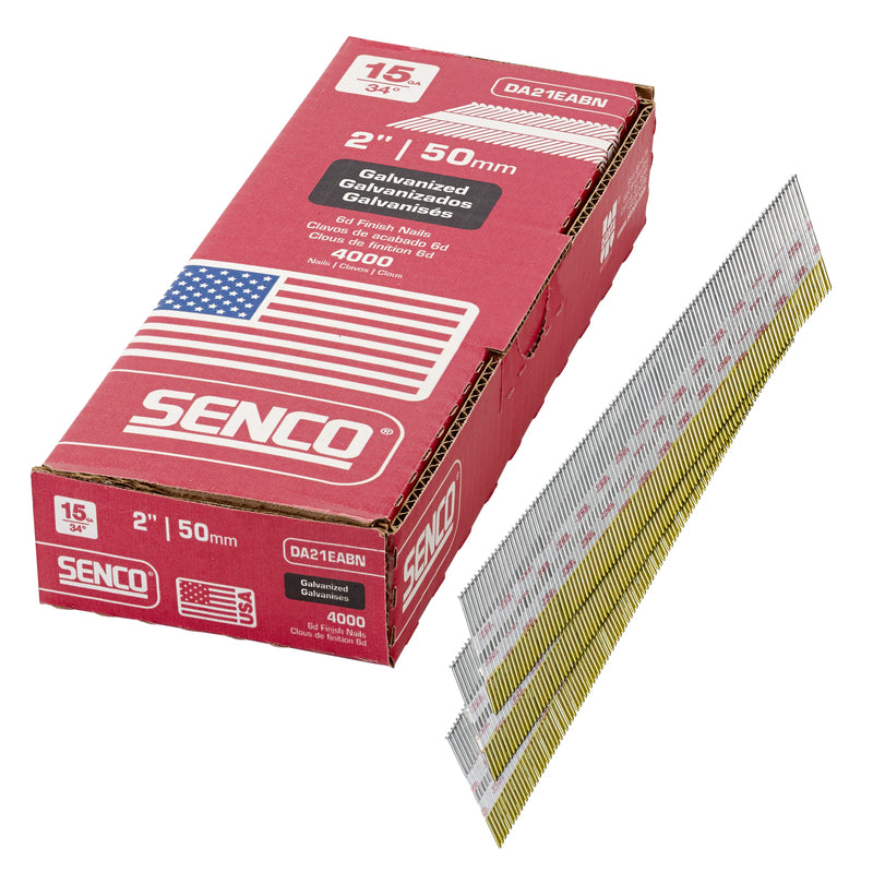 Senco 2 in. L X 15 Ga. Angled Strip Galvanized Finish Nails 34 deg 4000 pk