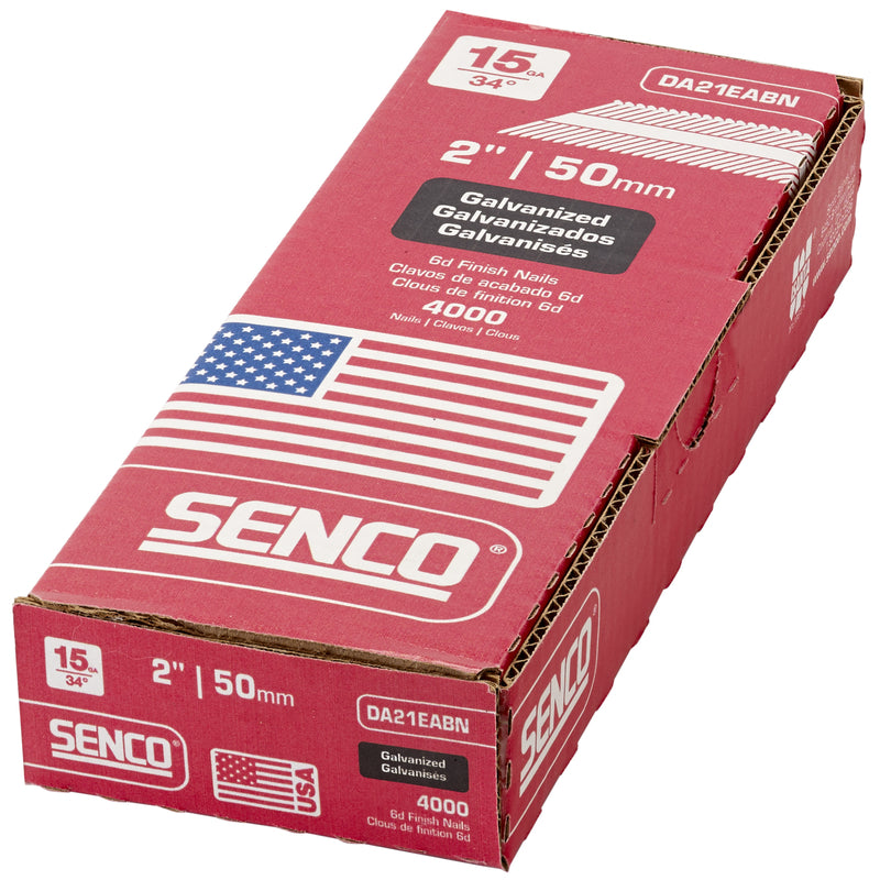 Senco 2 in. L X 15 Ga. Angled Strip Galvanized Finish Nails 34 deg 4000 pk