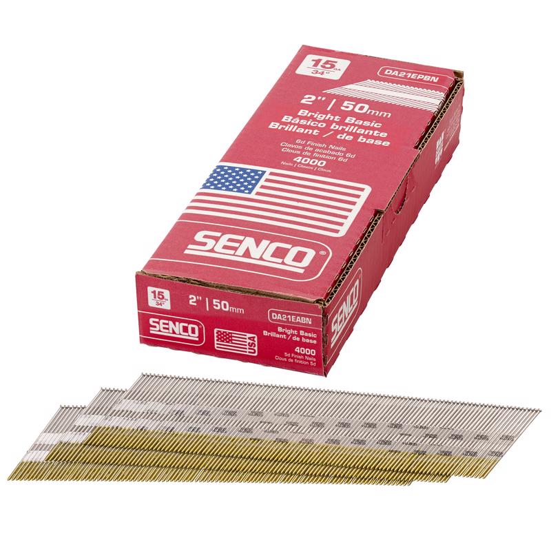 Senco 2 in. L X 15 Ga. Angled Strip Bright Finish Nails 34 deg 4000 pk