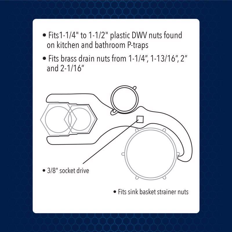 Superior Tool Drain Wrench 5-1/4 in. L